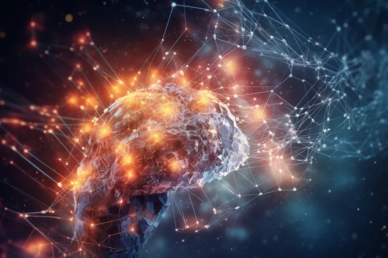 A brain with activated neurons